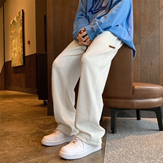 华夫格高级感长裤休闲百搭拖地裤舒适显高显瘦直筒K936-特批32，男装休闲裤，星座718-1