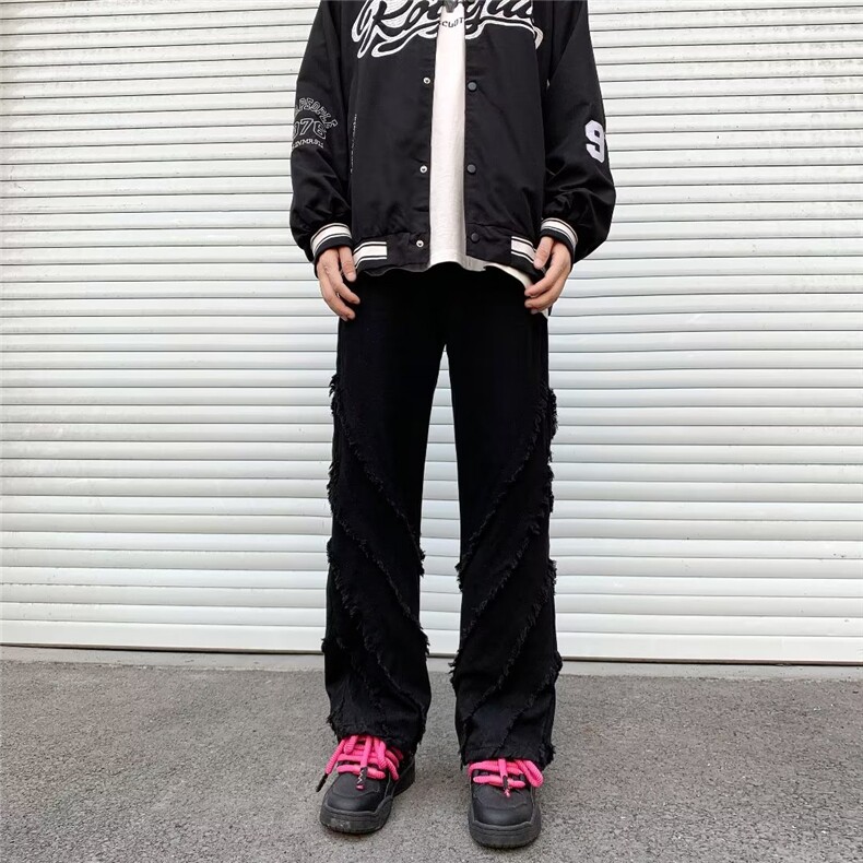 流苏美式牛仔裤男款秋季长裤潮B8180P55,男装牛仔裤,星座1116-2