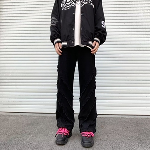 流苏美式牛仔裤男款秋季长裤潮 B8180 P55图片