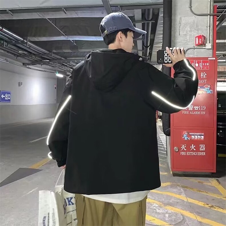 夹克春季男士冲锋衣连帽韩版潮流休闲男外套装JK0320-P42,男装夹克,星座308B-1