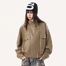 嘻哈秋冬季痞帅机车服铺皮衣外套宽松男女短款夹克上衣YD06-P125，男装夹克，星座509