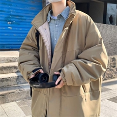 日系复古立领保暖棉衣男bf冬季潮牌纯色面包服情侣外套V564-P88，男装棉衣，星座1008