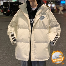港风冬季新款织带立爱心领羽绒服男潮宽松印花YR6115P225控298，男装羽绒服，电商A268A