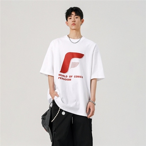 2025夏美式潮牌重磅短袖T恤纯棉情侣半袖宽松tee A025-WD1011-P30图片