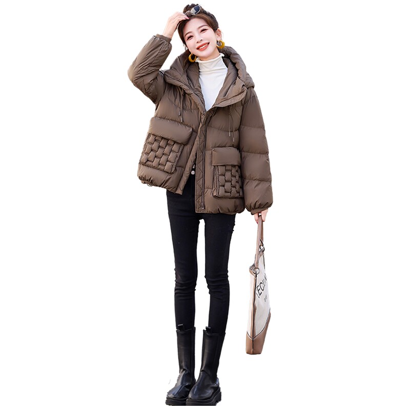 时尚百搭女士短款羽绒服冬季保暖轻薄外套显瘦修身设计,女装羽绒服,橙子家