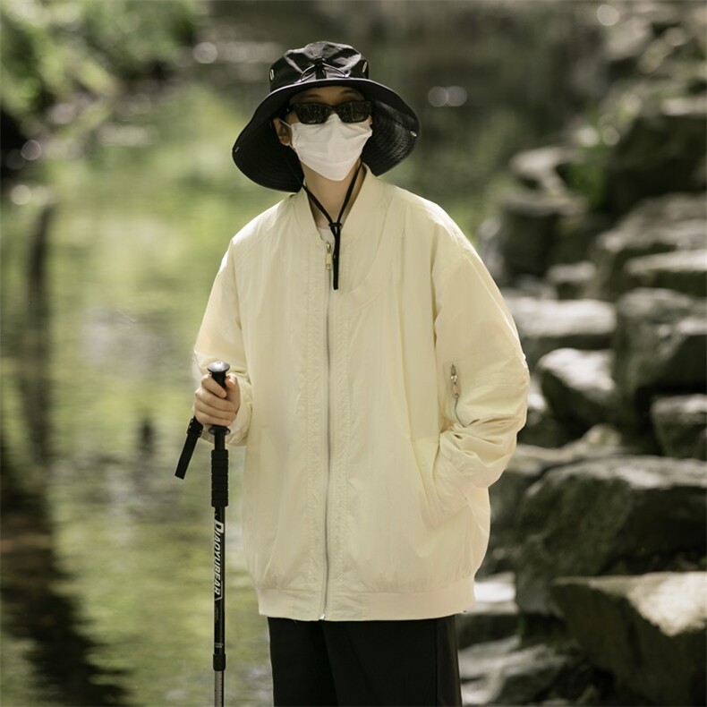港风大码日系男女户外山系薄款连帽防晒服 XZ213-JKFS03-P75控98图片