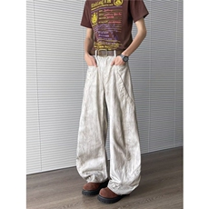 港风潮男夏季新款2025牛仔裤嘻哈ins潮高街潮流痞长裤RK2632-P59，男装牛仔裤，星座412-3