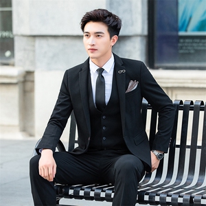 2025新款男士商务休闲西服三件套装1818-P210图片