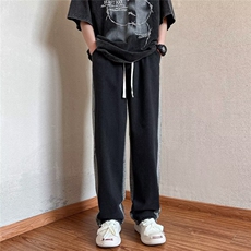 ins拉链青春流行宽松直筒长裤夏季新款牛仔裤直脚男潮潮流水洗，男装牛仔裤，四季星座218-1