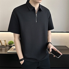 店主风~夏季新款冰丝拉链领T恤衫T2005/P48，男装T恤，电商B331