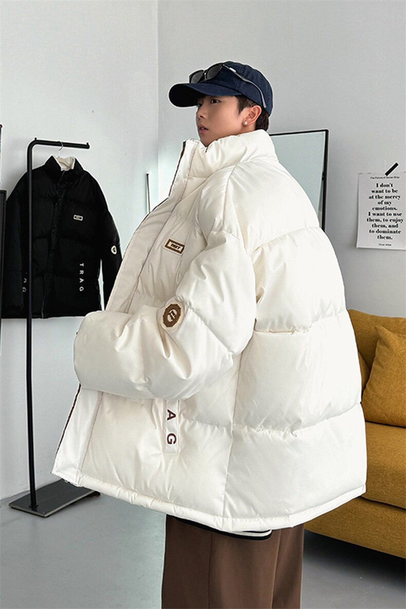 立领皮标港风棉衣棉服小牛津防水拼接棉袄面包服量大有差1609-P75,男装棉衣,星座207