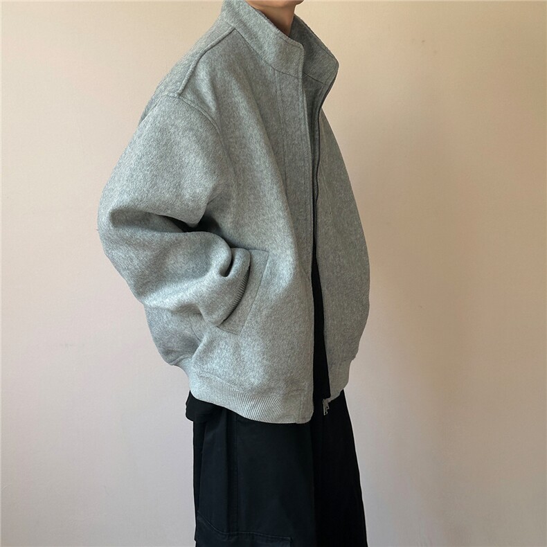现货新款冬季羊毛呢子外套男士短款宽松休闲夹克A351-AJ2621-P135图片