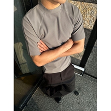 eme新品同款正肩小高领显瘦短袖T恤310A-4-T92-特批20，男装T恤，星座310A-4