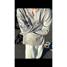 XZ809A/SYR27/P30/控48扎染麂皮绒V领长袖T恤卫衣，男装T恤，星座809A(原222-1)