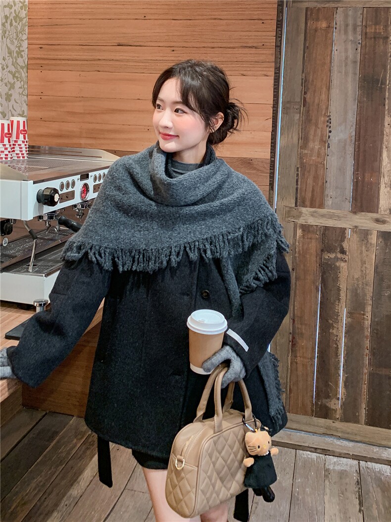 新款送围巾款2B156-816P320K478,女装毛呢外套,2B156