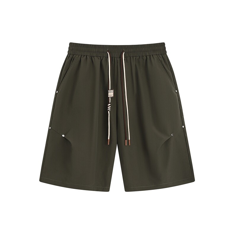 褶皱铆钉设计速干五分休闲短裤DK007平铺锦纶(S-2XL)TP22,男装休闲裤,电商A088
