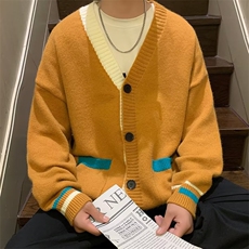 日系开衫毛衣男秋冬款港风宽松休闲慵懒风针织衫线衣外套0138-p50，男装针织衫/毛衣，星座1008