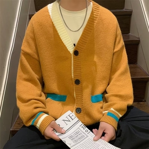 日系开衫毛衣男秋冬款港风宽松休闲慵懒风针织衫线衣外套0138-p50图片