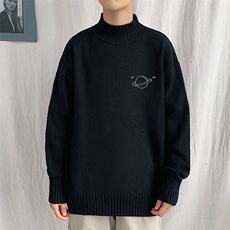 M18238-P45加绒款-P65半高领毛衣男士大码针织衫男毛线衣男，男装针织衫/毛衣，电商A040