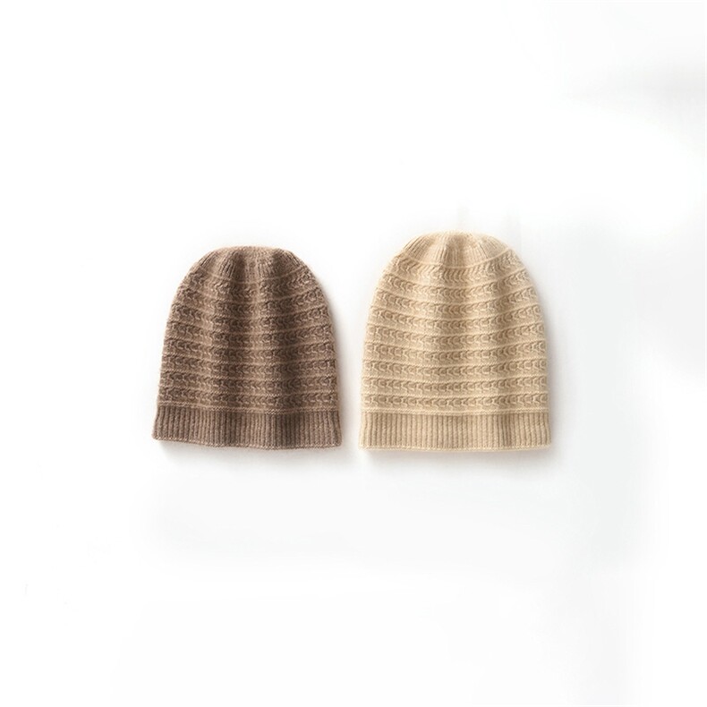 秋冬新款35%帽子女毛线针织百搭保暖包头帽，帽子，戎咖羊绒