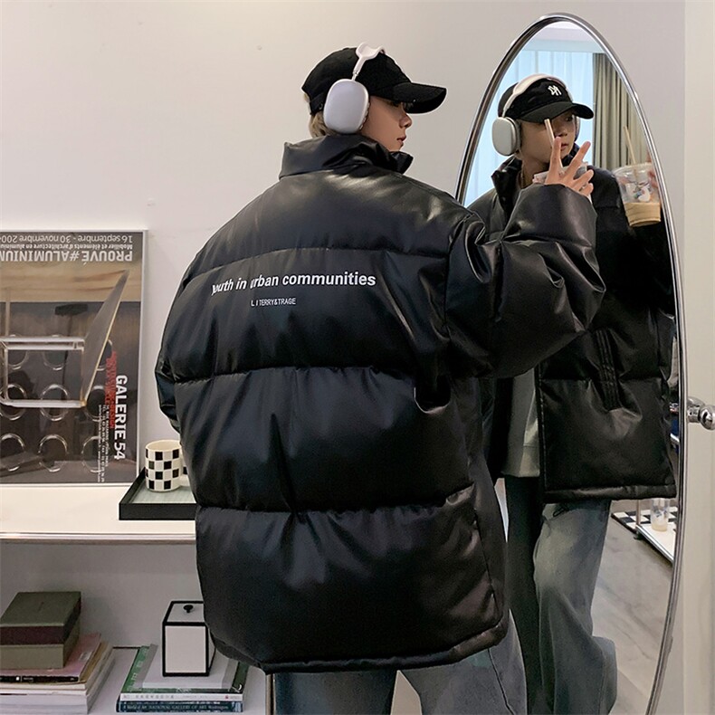 PU皮棉衣棉服男女面包服立领冬装棉袄皮衣外套3358-P80控108,男装皮衣,星座207