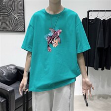 T1547P25现货夏季宽松短袖T恤男潮百搭上衣男士大码圆领休闲t恤，男装T恤，星座510A-1
