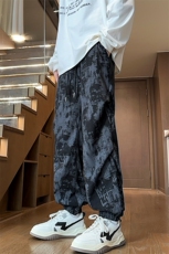 小众扎染迷彩裤子男秋季美式vibe青少年运动卫裤高级感痞帅束脚裤，男装休闲裤，电商B371