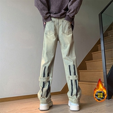 B221美式ins高街加绒加厚牛仔裤LK23028-P60控78P70控98，男装牛仔裤，电商B221