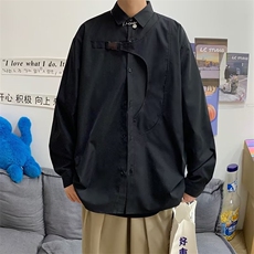 港风宽松外套痞帅ins休闲衬衣春季设计感小众衬衫男W6944-P35，男装衬衫，星座512-2