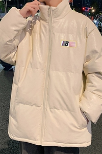 已注册港风直播抖音高品质宽松男羽绒棉加厚PU皮棉衣外套M1505P90图片