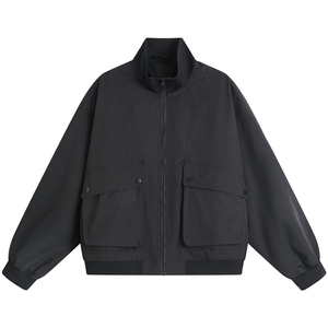 JK007平铺白底 大口袋工装教练飞行夹克 聚酯纤维(S-3XL)TP38图片