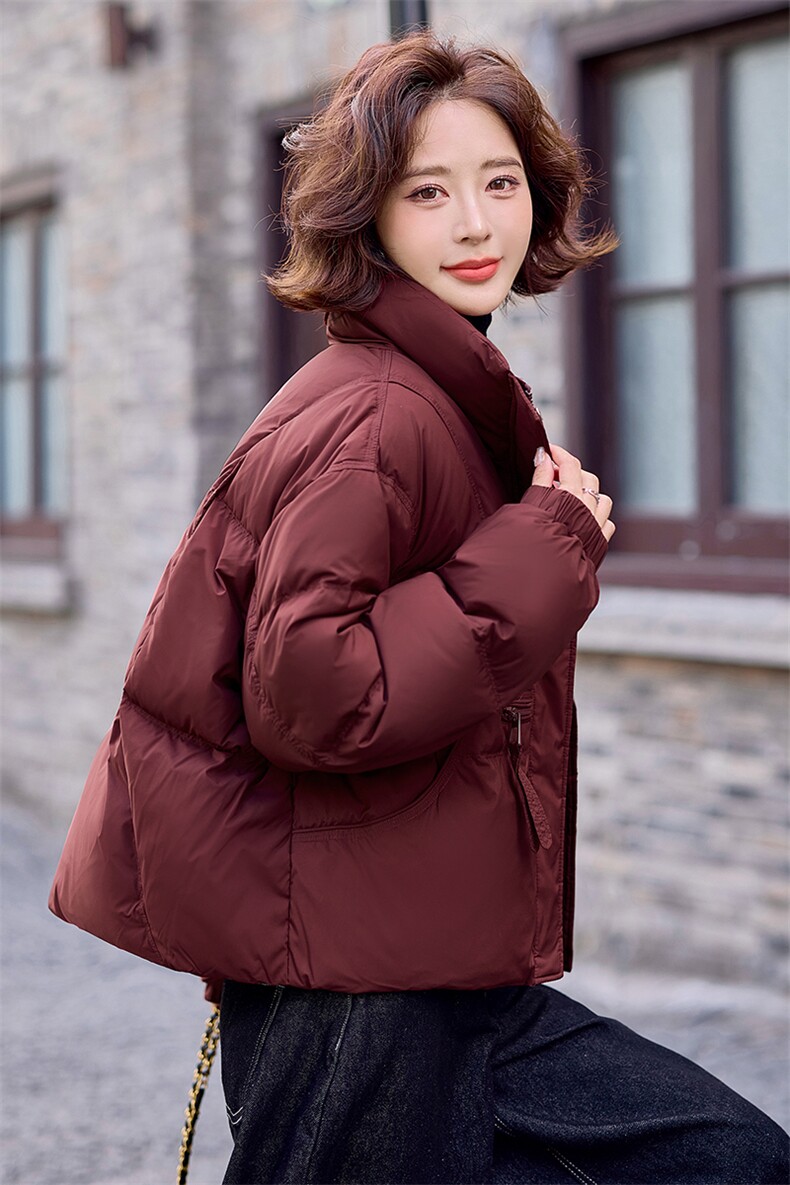 2024冬季新款洋气时尚短款面包服羽绒服,女装羽绒服,深水步