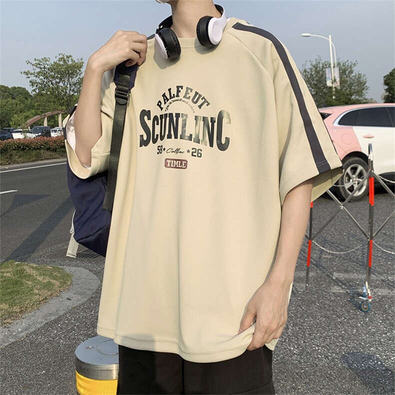 青春男T恤标准夏季五分袖ins时尚潮牌圆领T05574-P33图片