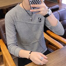 W205春秋季上衣服男装长袖t恤男士秋衣韩版修身卫衣体恤小衫，男装T恤，电商D310（原电商305）