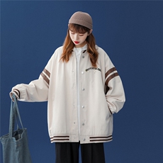 23春季新款时尚潮流美式西海岸螺纹棒球服百搭夹克G297P65控88，男装夹克，A247A