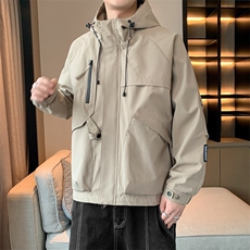 2025春款美式连帽服夹克男港风复古工装外套JK0136-P85，男装夹克，星座308B-2