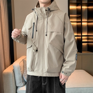 2025春款美式连帽服夹克男港风复古工装外套JK0136-P85图片