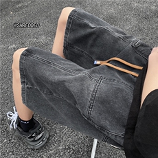 2023夏季新款水洗泥巴黄牛仔短裤宽松五分裤B315-K23215-P45控58，男装牛仔裤，电商B315