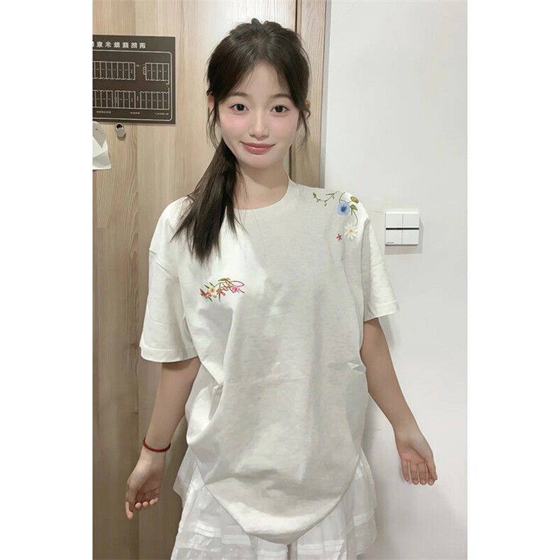 万针全刺绣工艺抖音得物高品质260克重磅纯棉双纱美式高街短袖T恤,男装T恤,电商A486