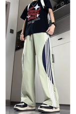 美式高街条纹速干冰丝裤子男夏薄款伞兵工装裤拼接运动裤KZ057P45，男装休闲裤，电商B312
