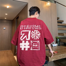 重磅240克精梳双纱精密赛格纺T恤纯棉印花短袖男T6347特P19，男装T恤，星座610B-1
