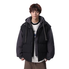 新款冬季羽绒棉服棉袄连帽假两件韩版宽松外套A436-2511-P85，男装棉衣，电商A436