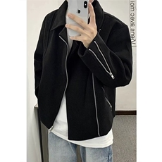 时尚百搭潮流文艺高质量加厚毛呢拉链夹克日系513AJK2524P73，男装夹克，星座513A