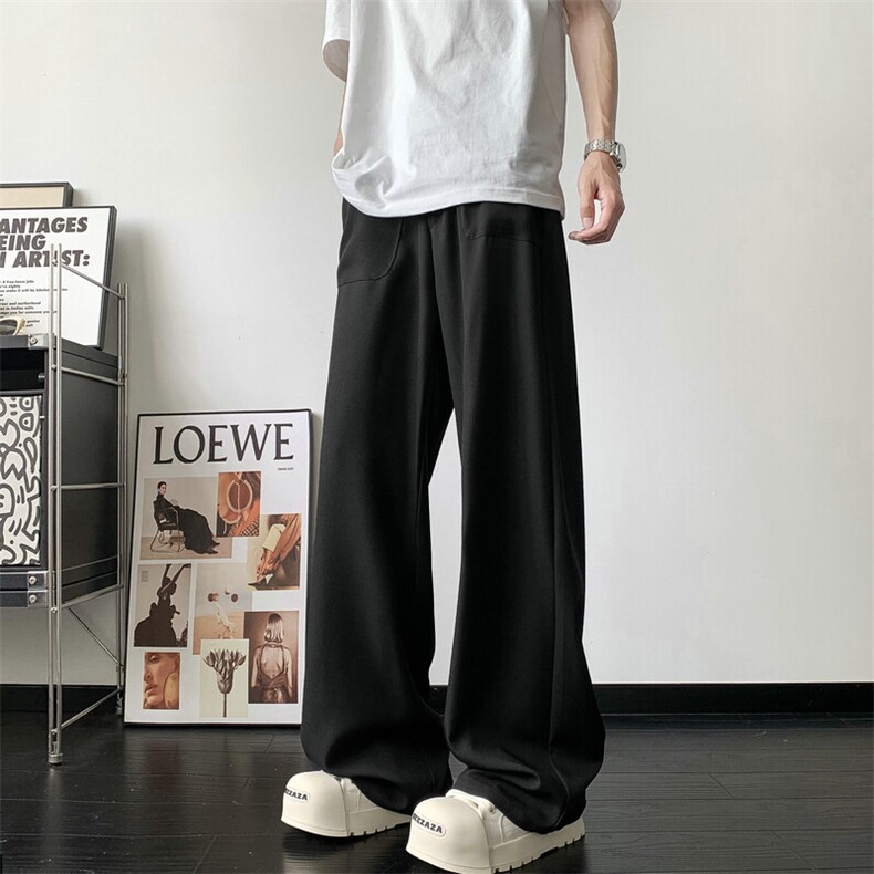 25新款垂感宽松西装裤显瘦设计感休闲阔腿裤504-K875-特P42,男装休闲裤,星座504