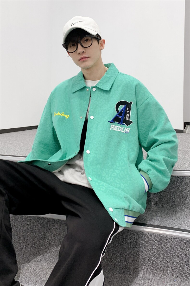 秋装新品刺绣夹克情侣款2023中性风男女休闲棒球服外套8007-P85,男装夹克,电商A441-1