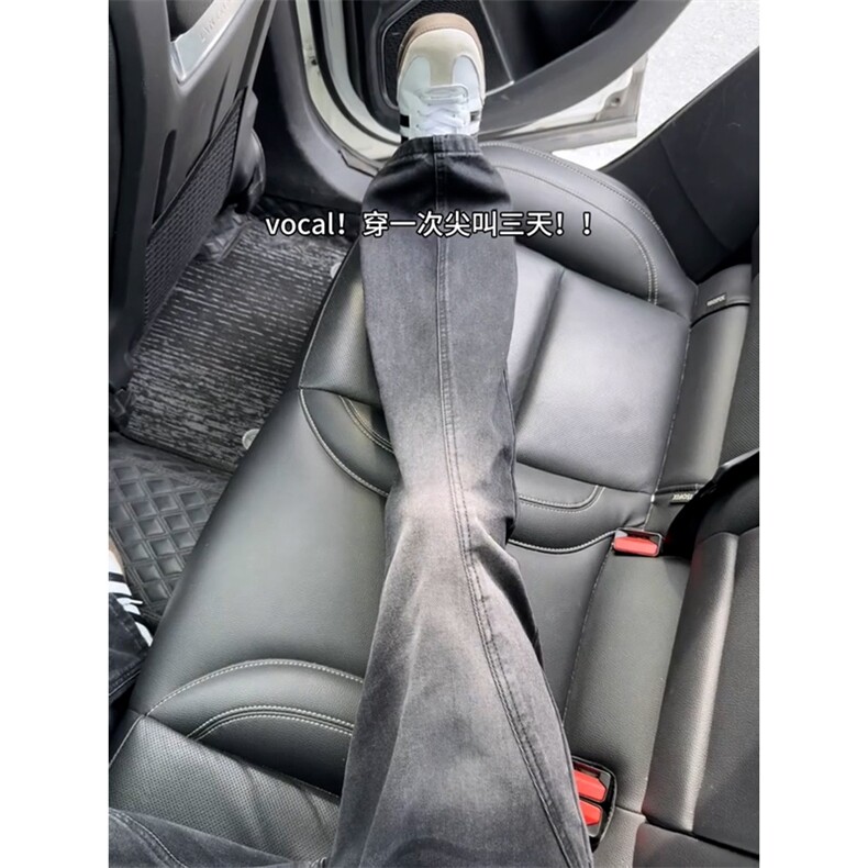 【网图】B221美式ins高街修身斜切微喇牛仔裤LK25574-特P40控68，男装牛仔裤，电商B221