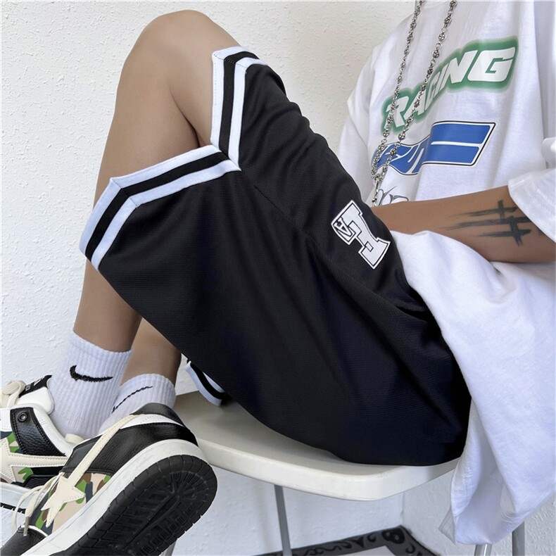 篮球裤男宽松速干透气五分裤跑步短裤潮流拼边运动裤DK0744-P28,男装休闲裤,星座308B-1