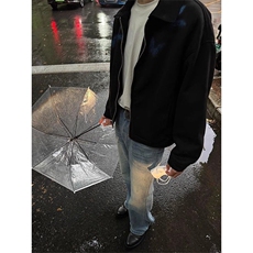 美式暗黑麂皮绒蝴蝶短款外套男款春秋boxy版型设计高级感翻领夹克，男装夹克，四季星座505