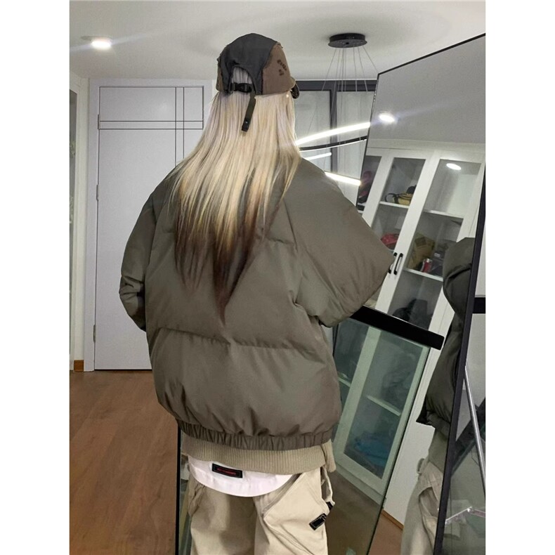 美式复古翻领多口袋面包棉服男女冬季简约设计感加厚情侣棉衣外套,男装棉衣,星座506A