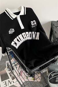 1 polo衫男潮大码M-5XL情侣风翻领短袖T恤男DP7741P45控68图片